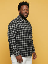Men Plus Size Raven Multicolor Checkered Casual Shirt