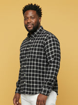 Men Plus Size Raven Multicolor Checkered Casual Shirt
