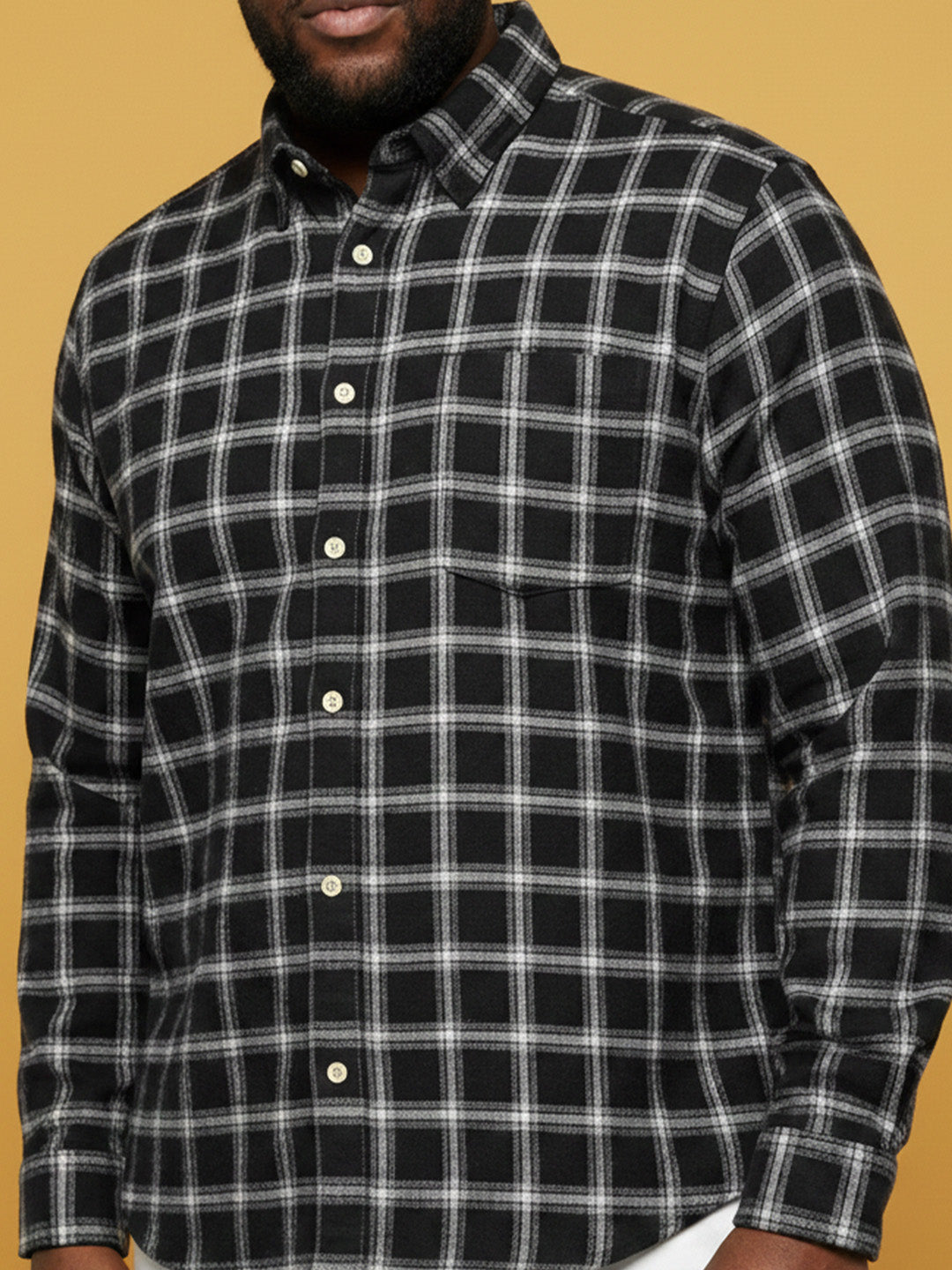 Men Plus Size Raven Multicolor Checkered Casual Shirt