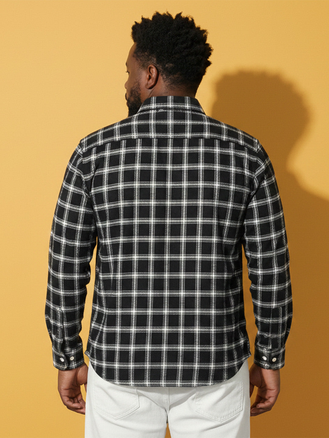 Men Plus Size Raven Multicolor Checkered Casual Shirt