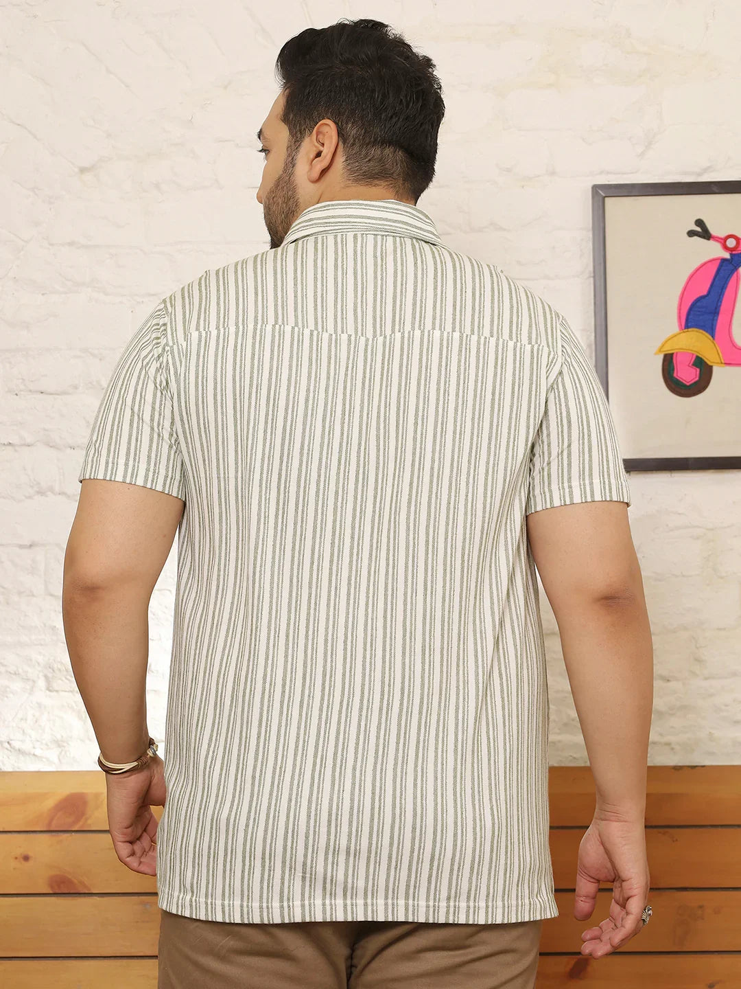 Men Plus Size Rawden Multicolor Striped Shirt