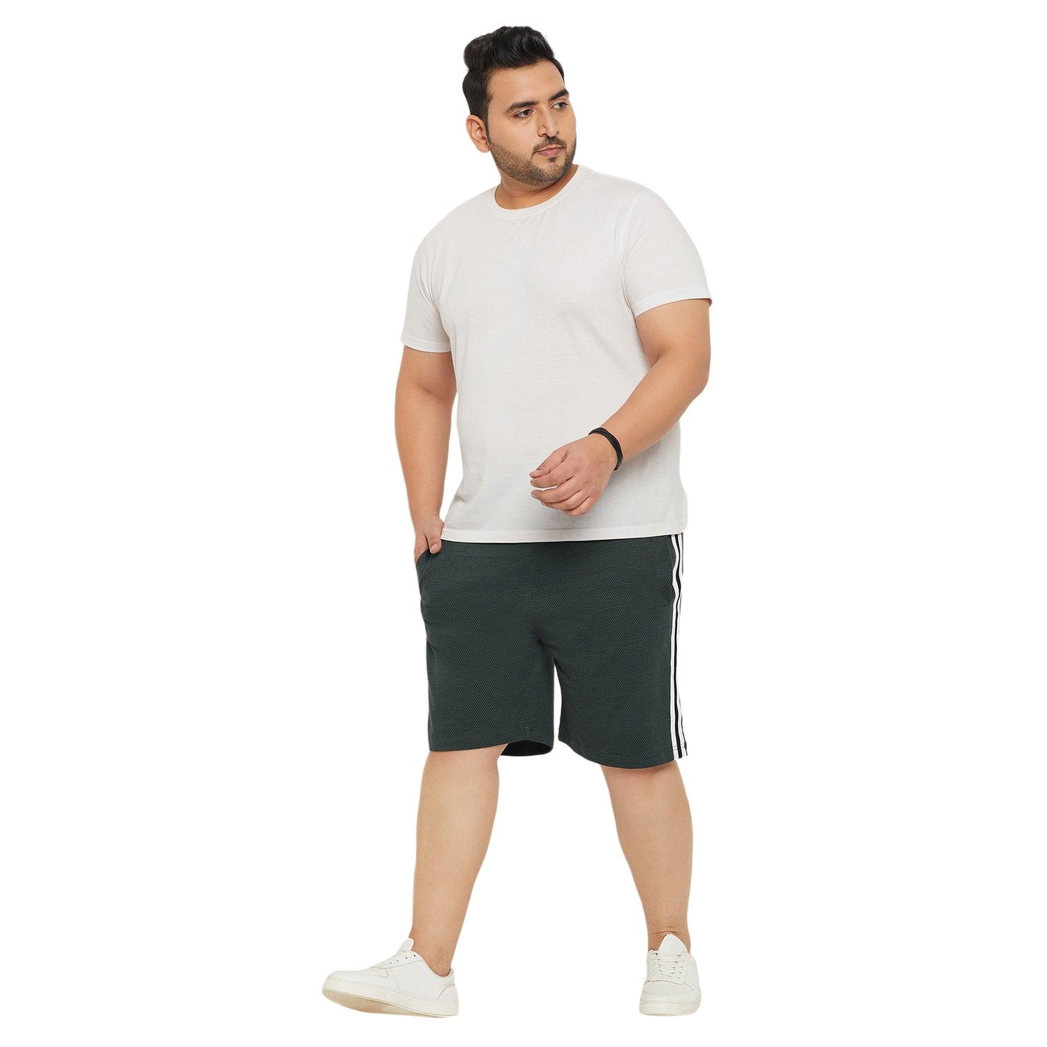 Men Plus Size Rayboon Textured Shorts - bigbanana