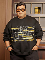Men Plus Size Reign Black Printed Sweatshirt