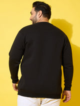 Men Plus Size Reign Black Printed Sweatshirt
