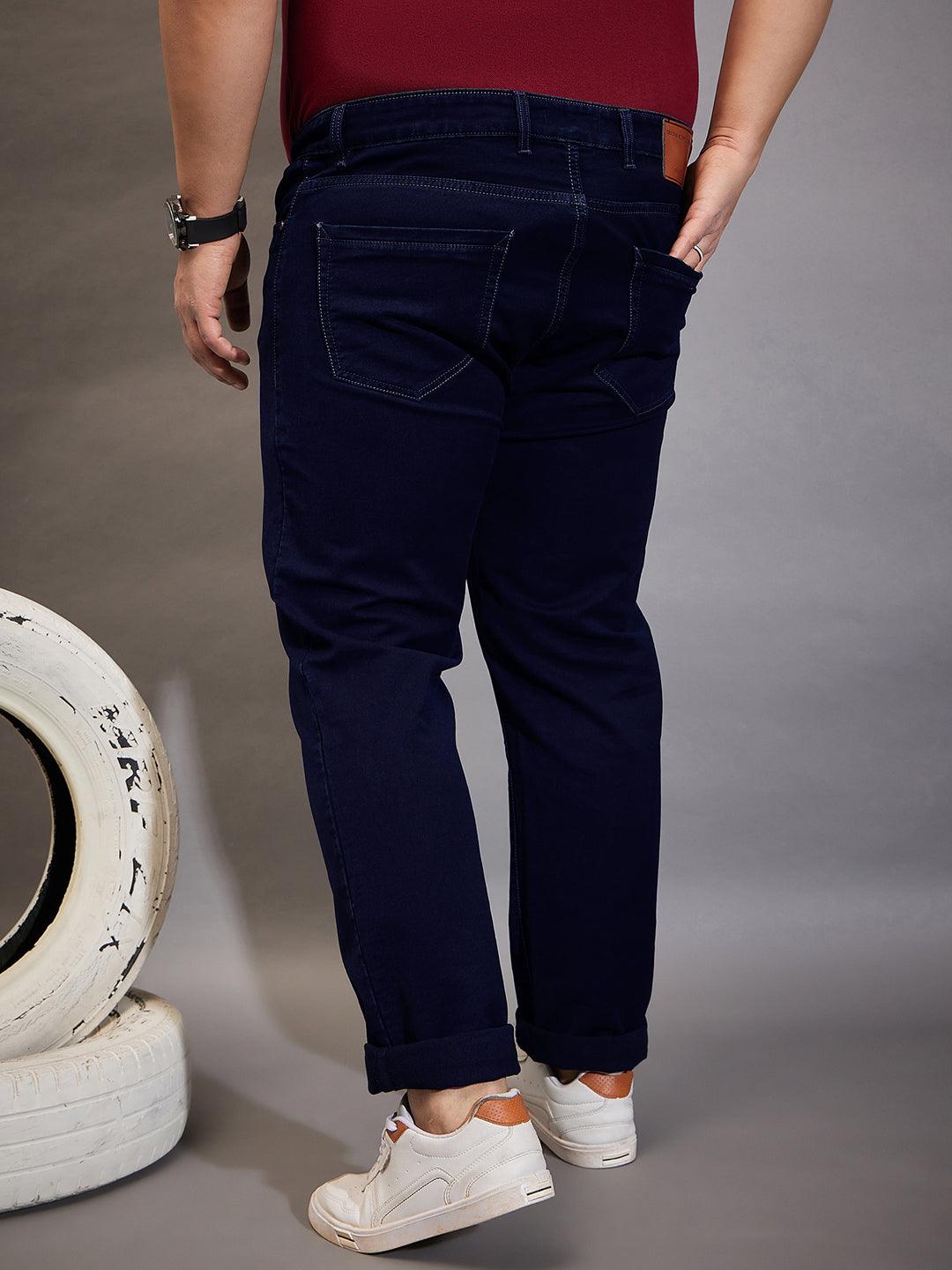 Men Plus Size Reky Solid Jeans - bigbanana