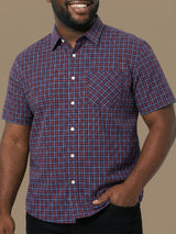 Men Plus Size Relativity Multicolor Checkered Casual Shirt
