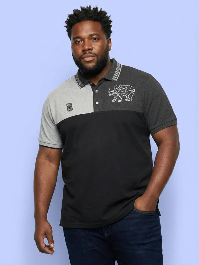 Men Plus Size Relent Colorblock Polo Tshirt