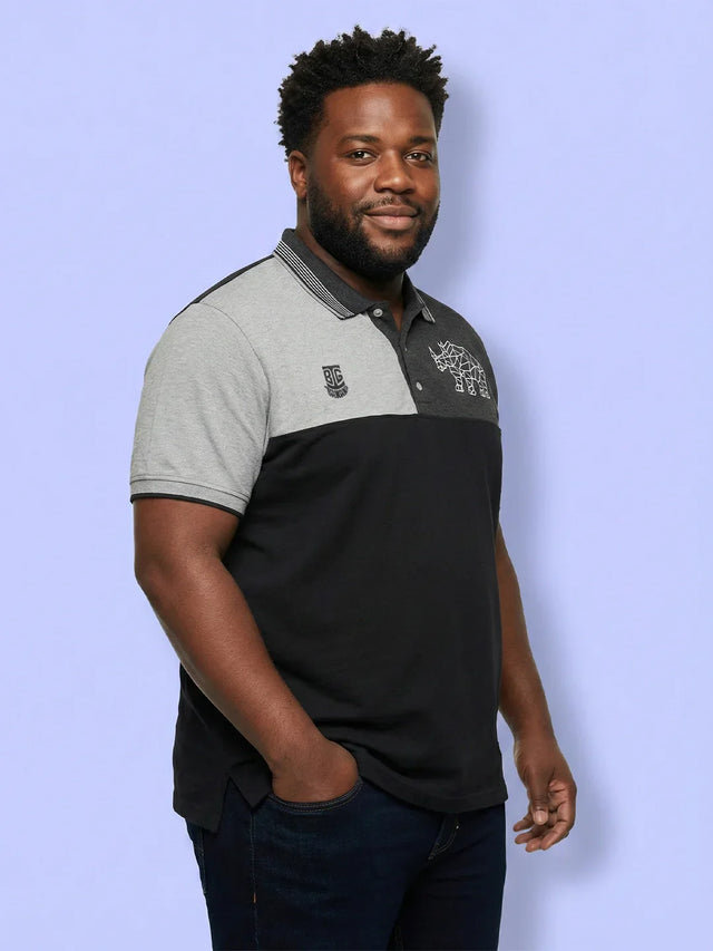 Men Plus Size Relent Colorblock Polo Tshirt