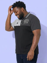 Men Plus Size Relent Colorblock Polo Tshirt