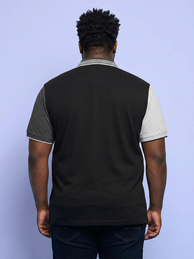 Men Plus Size Relent Colorblock Polo Tshirt