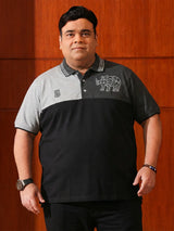 Men Plus Size Relent Colorblock Polo Tshirt
