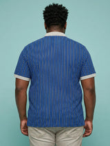 Men Plus Size Relic-Blue Striped Polo Tshirt