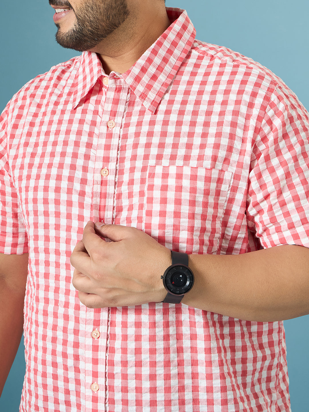 Men Plus Size Revola Multicolor Checkered Casual Shirt