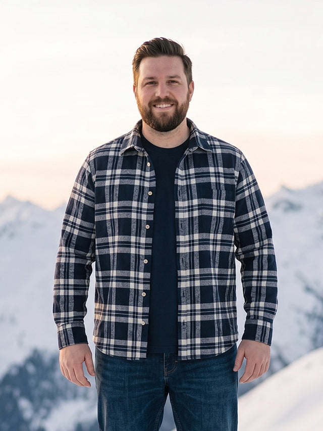 Men Plus Size Rewan Multi Check Shirts