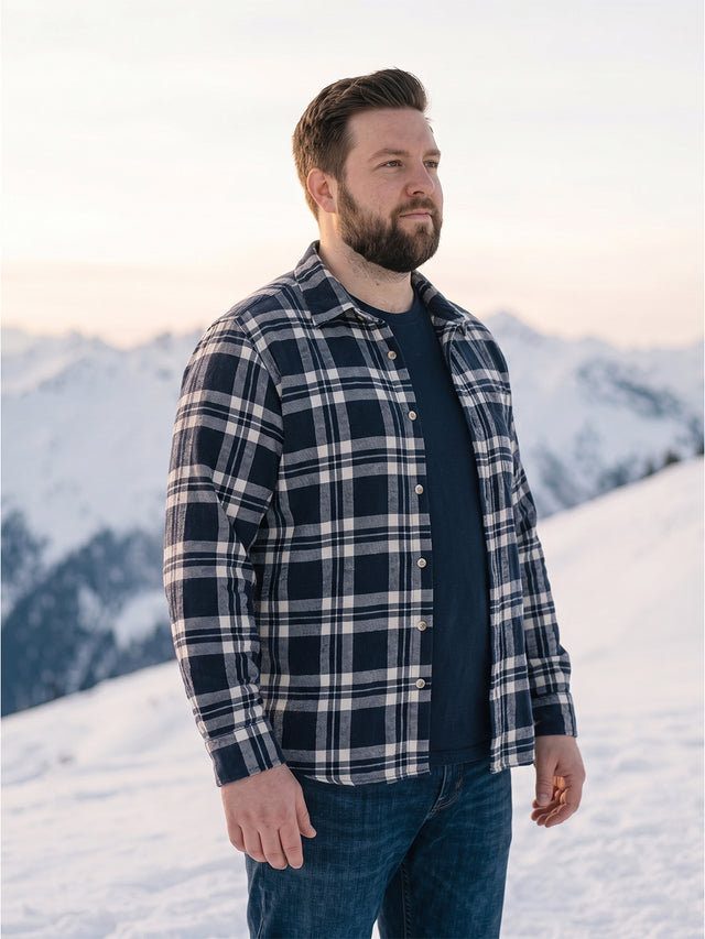 Men Plus Size Rewan Multi Check Shirts