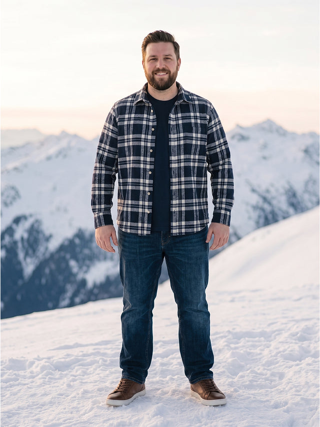 Men Plus Size Rewan Multi Check Shirts