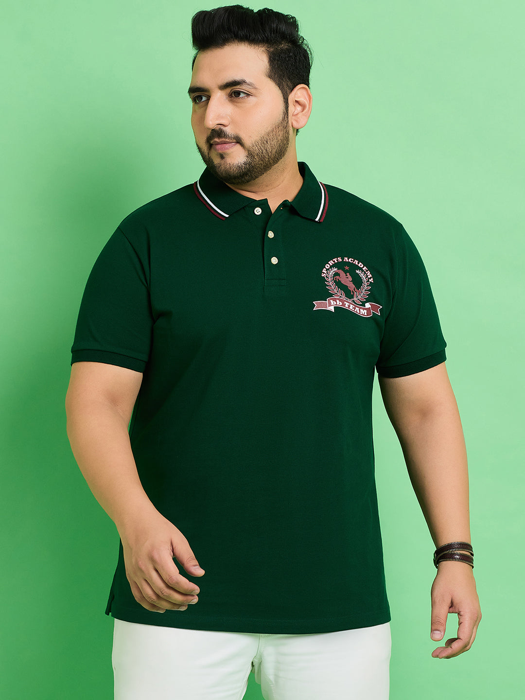 Men Plus Size Rewind Printed Polo Tshirt - bigbanana