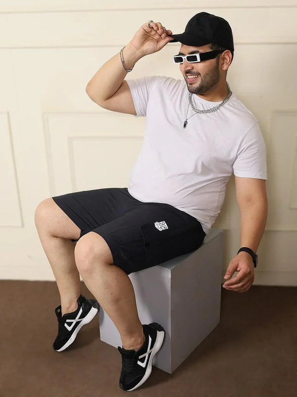 Men Plus Size Rezo-Grey Solid Shorts