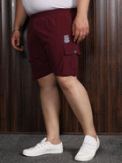 Men Plus Size Rezo-Maroon Solid Shorts - bigbanana