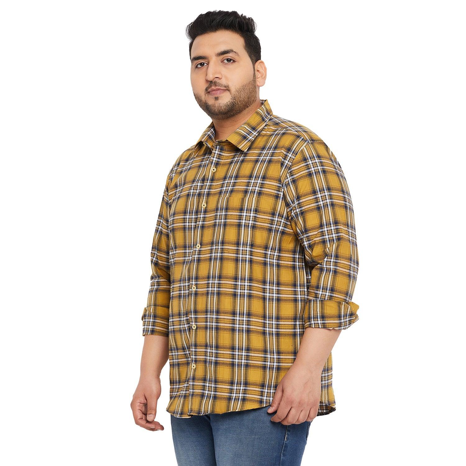 Men Plus Size Richard Check Shirt - bigbanana