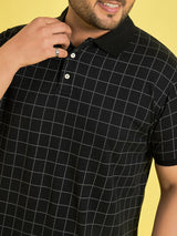 Men Plus Size Rizz Check Polo Tshirt