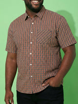 Men Plus Size Roam Multicolor Checkered Casual Shirt