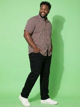 Men Plus Size Roam Multicolor Checkered Casual Shirt
