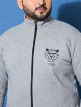 Men Plus Size Roar Grey Printed Jacket