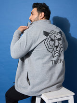 Men Plus Size Roar Grey Printed Jacket