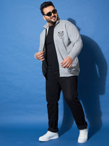 Men Plus Size Roar Grey Printed Jacket