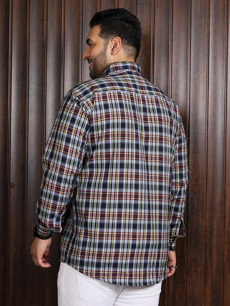 Men Plus Size Roller Checked Shirt - bigbanana