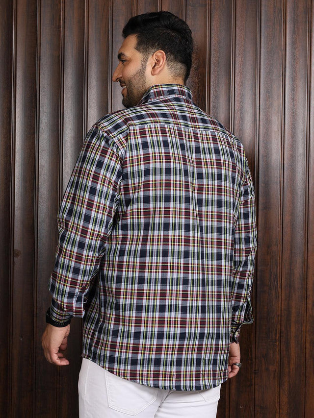 Men Plus Size Roller Checked Shirt - bigbanana