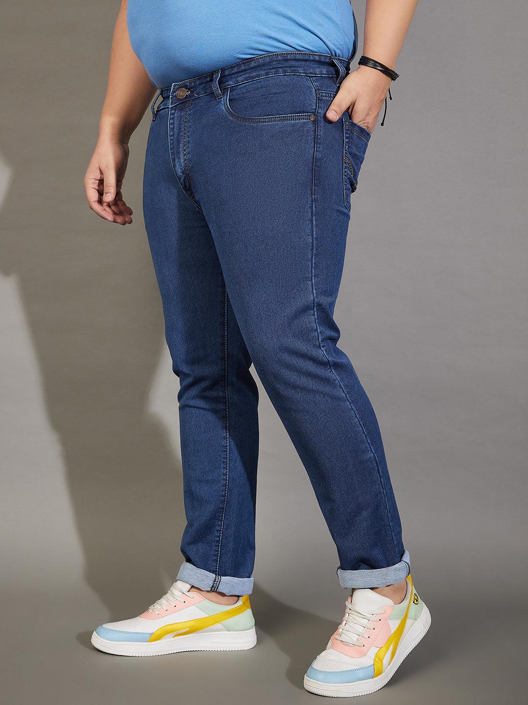 Men Plus Size Ronald Solid Jeans - bigbanana