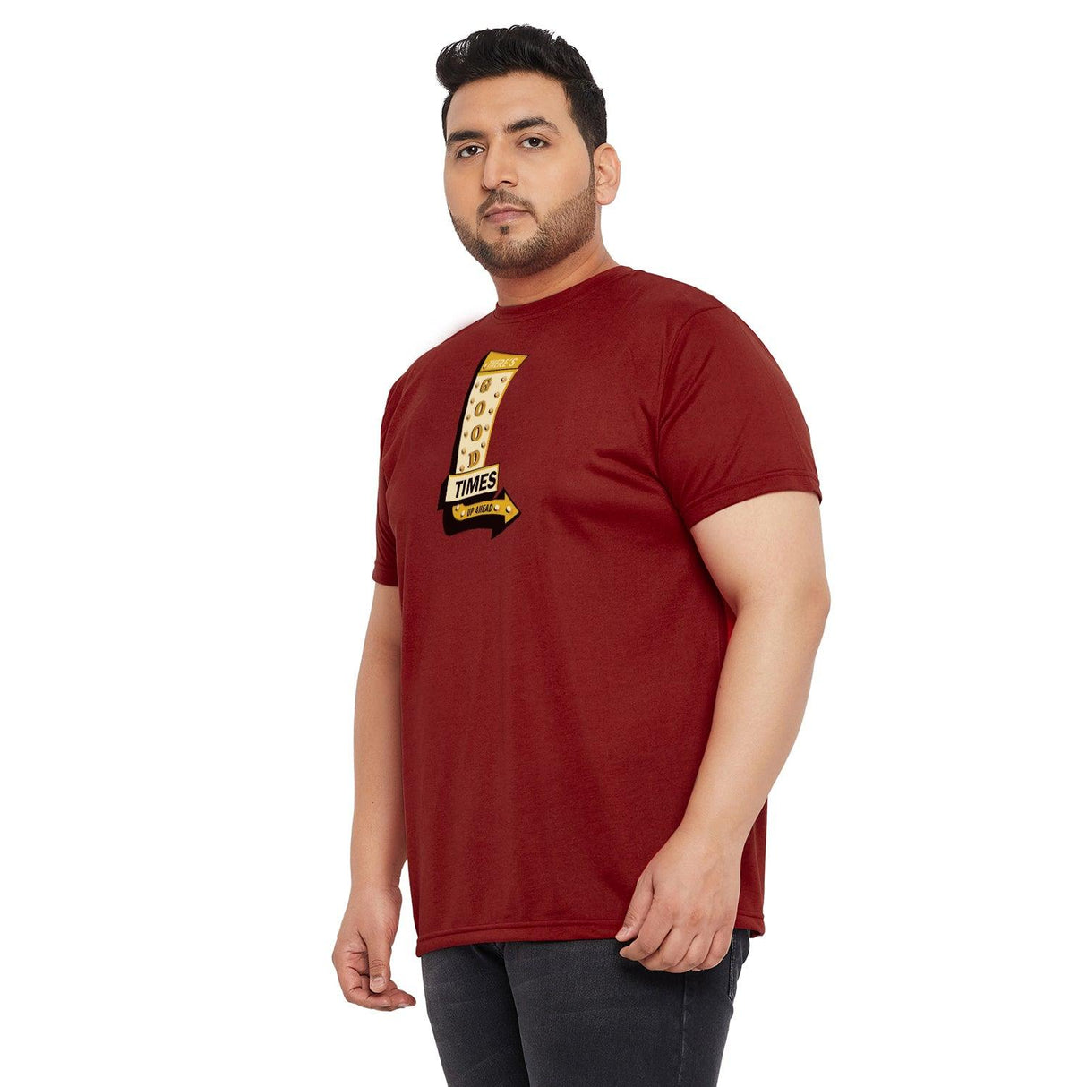 Men Plus Size Rugged Printed Round Neck Tshirt - bigbanana
