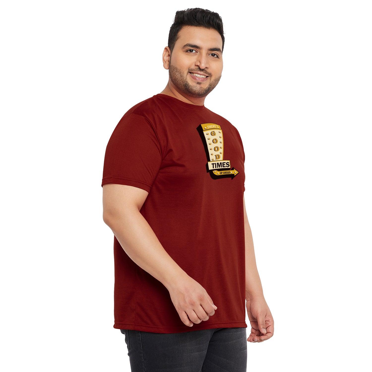 Men Plus Size Rugged Printed Round Neck Tshirt - bigbanana