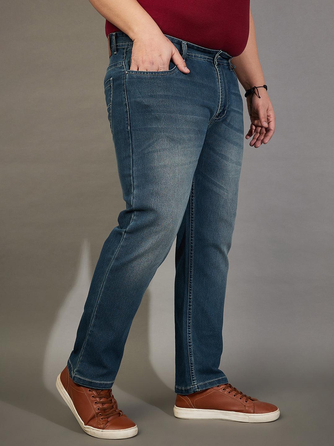 Men Plus Size Russell Washed Jeans - bigbanana