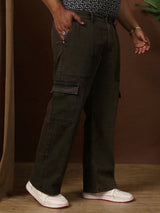 Men Plus Size Rustica Brown Solid Jeans