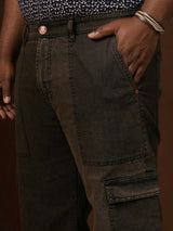 Men Plus Size Rustica Brown Solid Jeans
