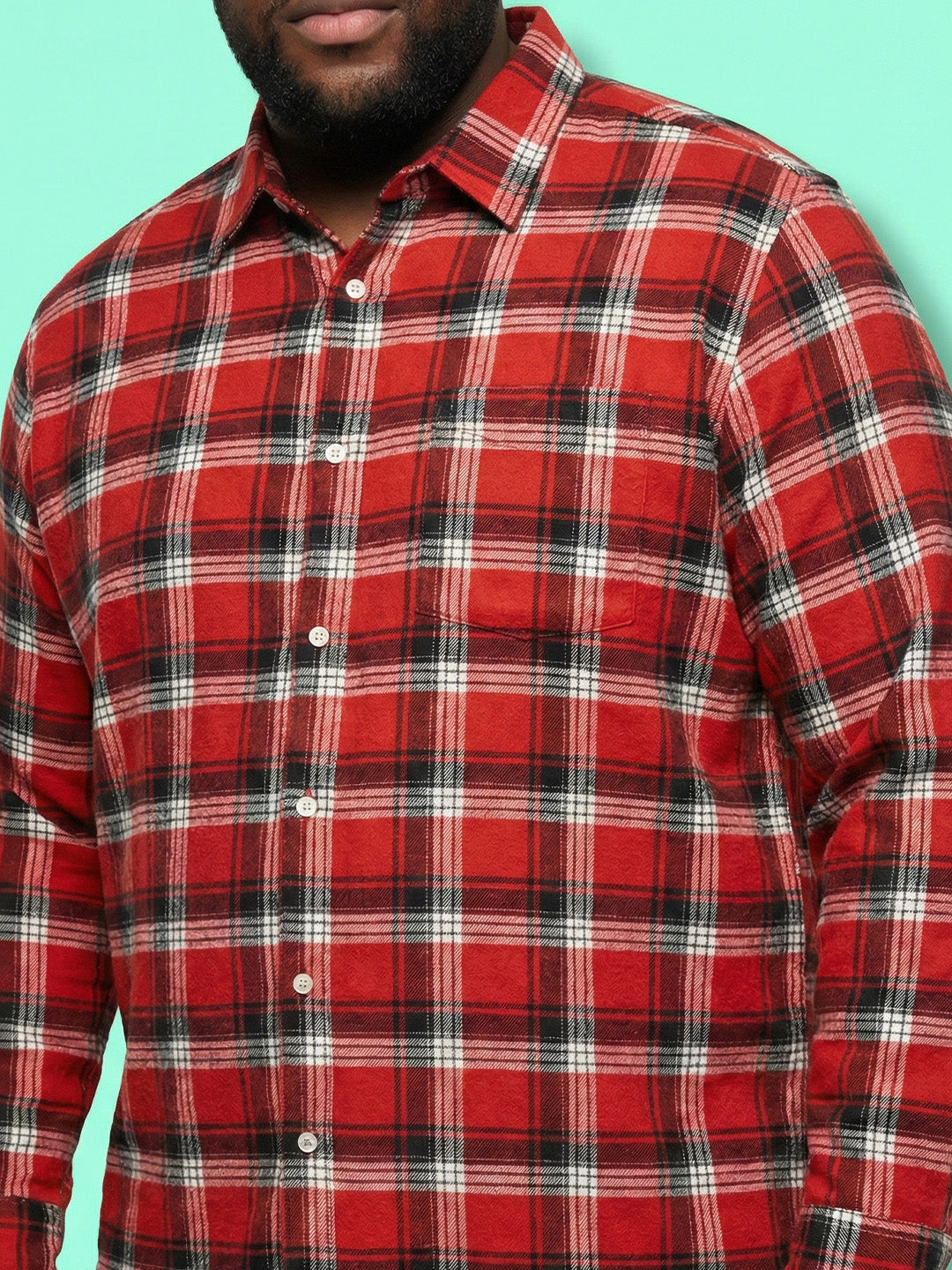 Men Plus Size Rux Multicolor Checkered Casual Shirt