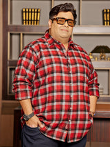Men Plus Size Rux Multicolor Checkered Casual Shirt