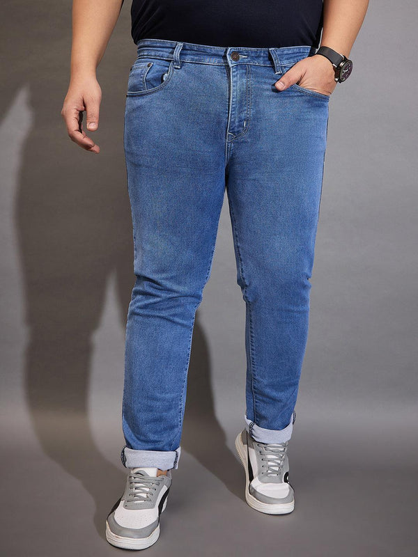 Men Plus Size Saluki Solid Jeans