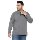 Men Plus Size Santro Solid Henley Tshirt - bigbanana