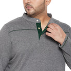 Men Plus Size Santro Solid Henley Tshirt - bigbanana