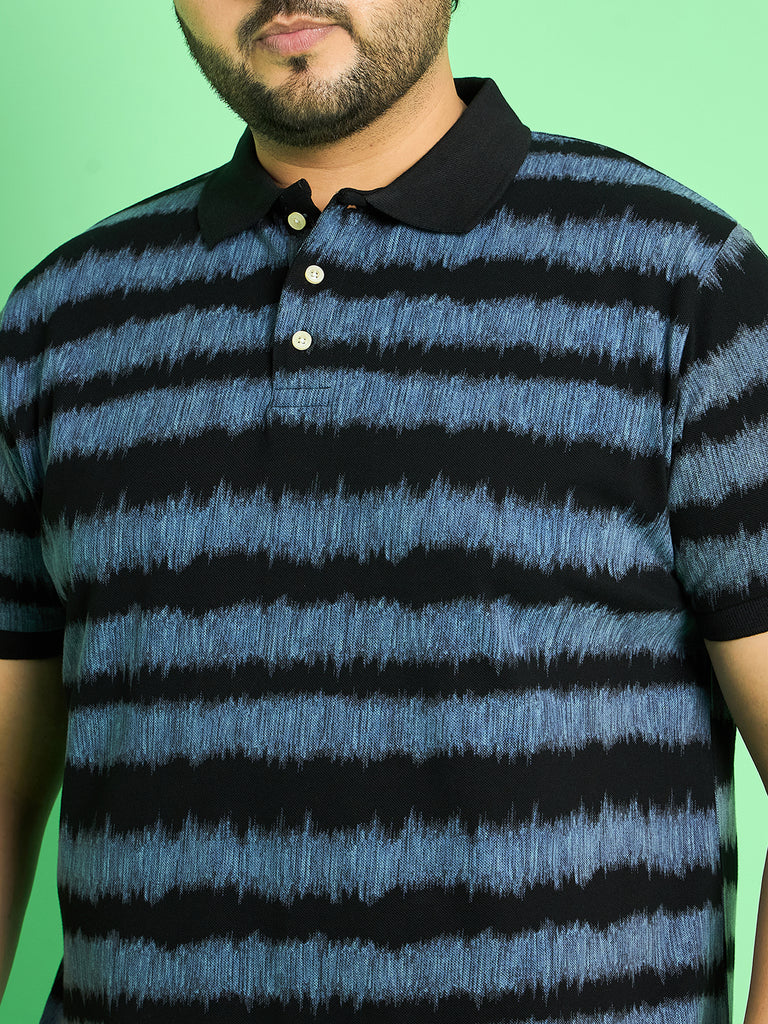 Men Plus Size Savnik Stripes Polo Tshirt - bigbanana