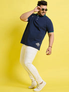 Men Plus Size Scale Solid Polo Tshirt - bigbanana