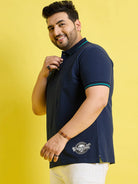 Men Plus Size Scale Solid Polo Tshirt - bigbanana