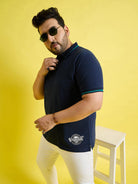 Men Plus Size Scale Solid Polo Tshirt - bigbanana