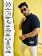 Men Plus Size Scale Solid Polo Tshirt - bigbanana