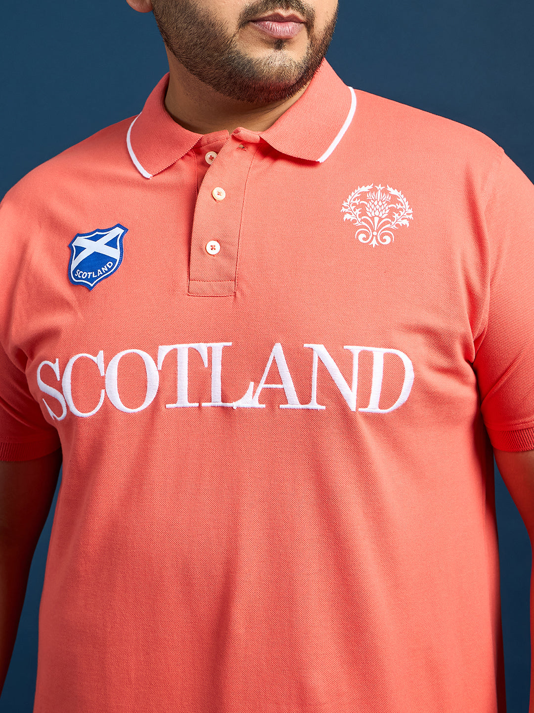 Men Plus Size Scotland Printed Polo Tshirt - bigbanana