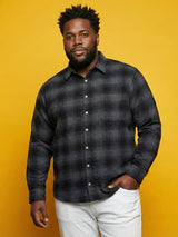Men Plus Size Scrub Multicolor Checkered Casual Shirt